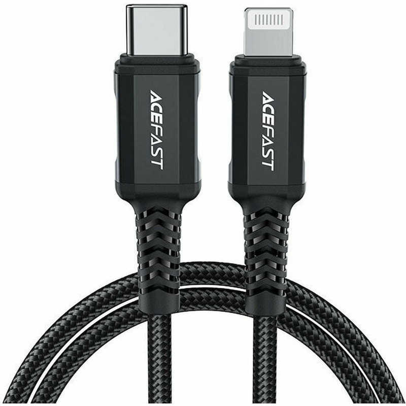 ACEFAST Καλώδιο Σύνδεσης Acefast C4-01 Usb-c Σε Lightning Braided 3.0a 30w Apple Certified Mfi 1.8m. Μαύρο