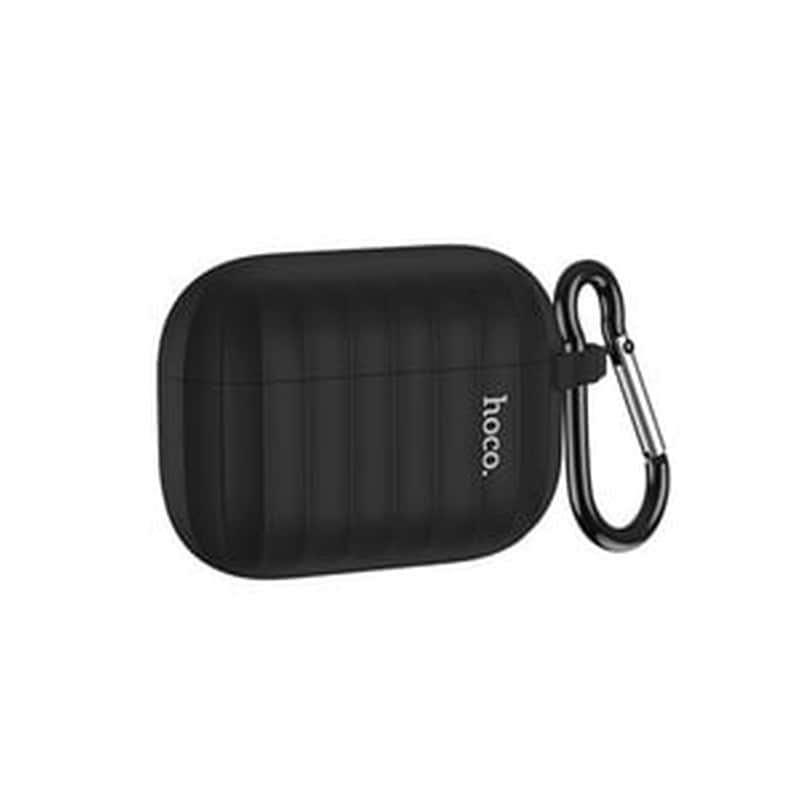 Θήκη Hoco Wb20 Fenix Liquid Silicone Protective Μαύρη Για Airpods Pro Με Λουράκι φωτογραφία