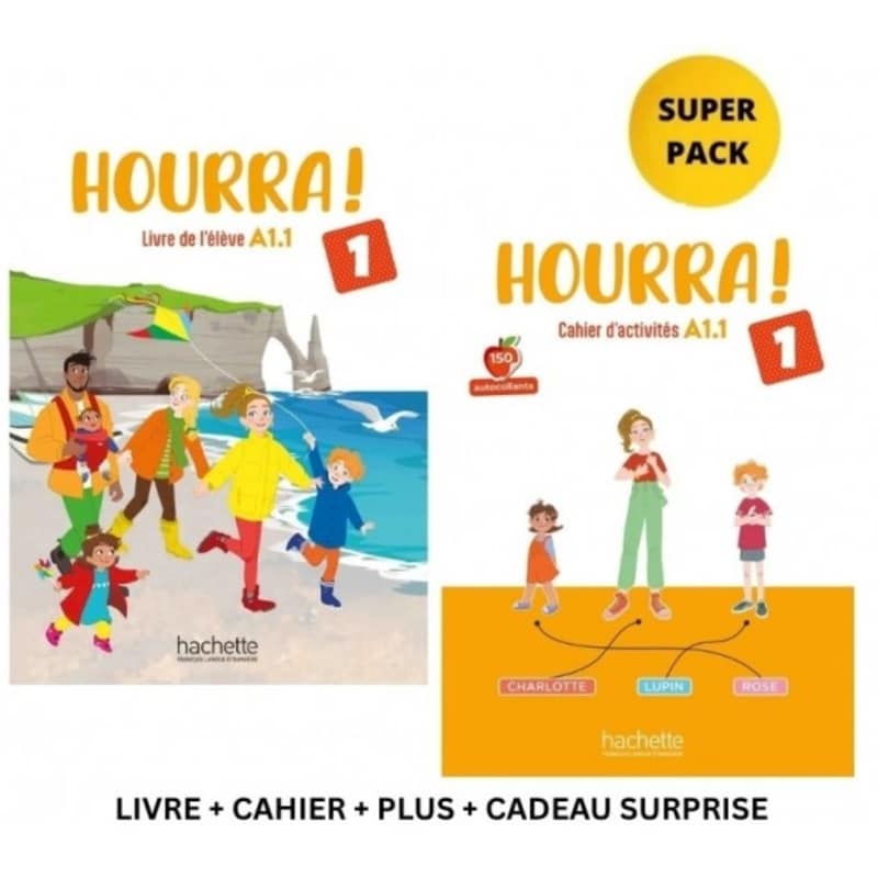HOURRA! 1 SUPER PACK (LIVRE + CAHIER + PLUS + CADEAU SURPRISE)