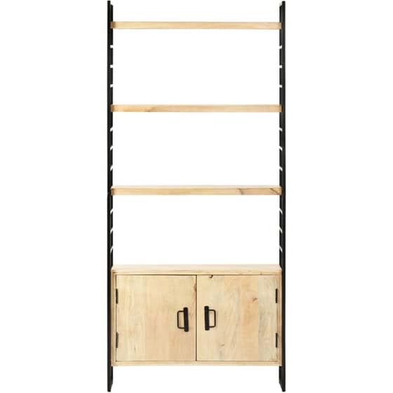 Βιβλιοθήκη VidaXL από Ξύλο 80x30x180 cm - Μπεζ/Μαύρο image 1