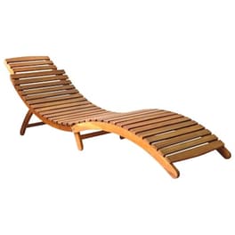 Ξαπλώστρα VidaXL από Μασίφ Ξύλο Ακακίας 184x55x64 cm - Καφέ