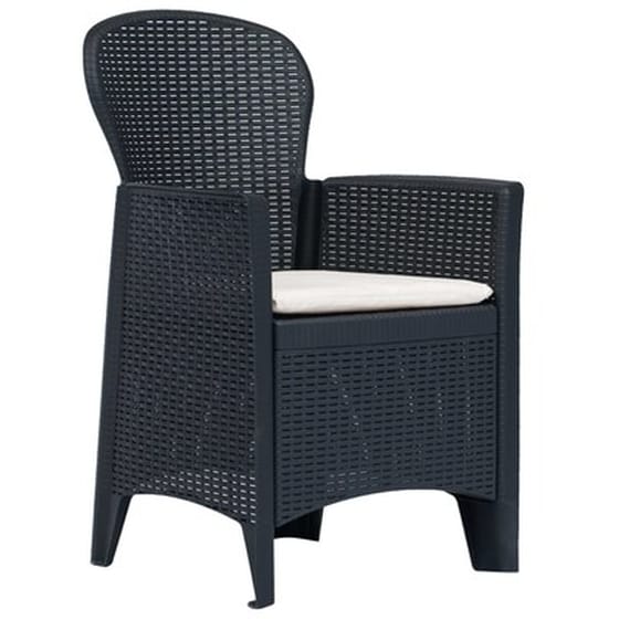 Vidaxl Σετ Επίπλων Bistro 3 Τεμ. Ανθρακί Με Όψη Ρατάν Πλαστικό image 3