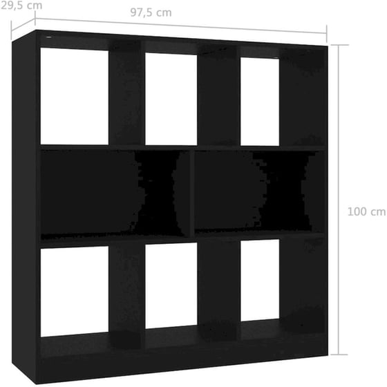Βιβλιοθήκη VidaXL  από Μοριοσανίδα 97.5x29.5x100 cm - Μαύρο image 4