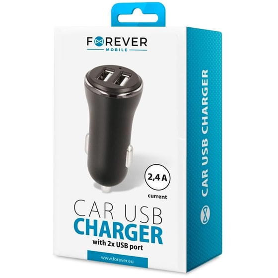 Φορτιστής Αυτοκινήτου Forever GSM034097 2xUSB - Μαύρο image 4