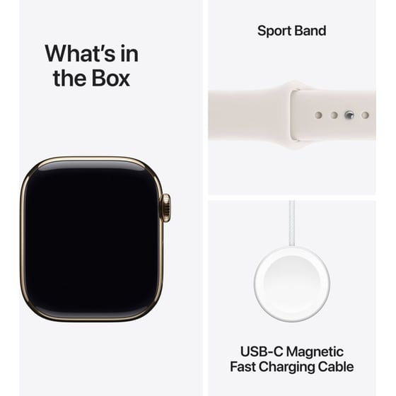 Apple Watch Series 11 GPS + Cellular 46mm Gold Titanium Case with Light Blush Sport Band - M/L image 7