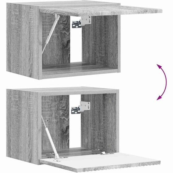 Έπιπλο Τηλεόρασης VidaXL Επιτοίχιο 2 τμχ 39 x 31 x 29,5 cm - Γκρι Sonoma image 9