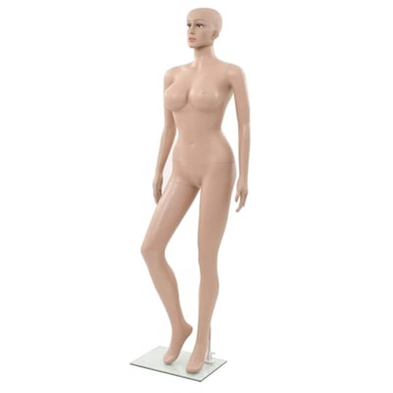 VIDAXL Vidaxl Κούκλα Βιτρίνας Γυναικεία Σέξι Μπεζ 180 Εκ. Με Γυάλινη Βάση
