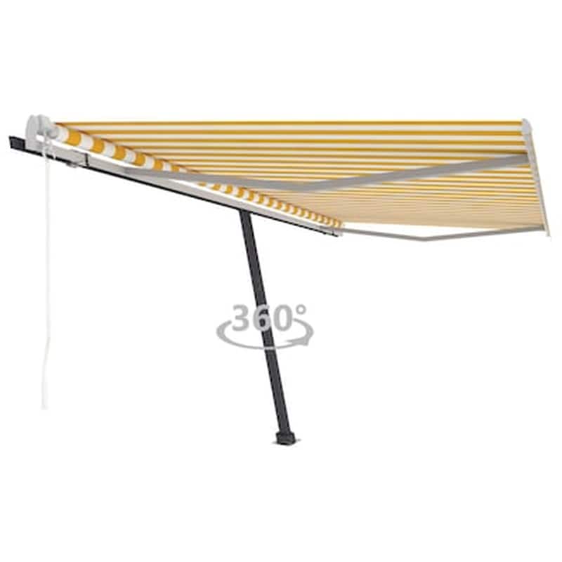 Τέντα Vidaxl Αλουμίνιο Αυτόματη 400x300cm - Κίτρινο/Λευκό