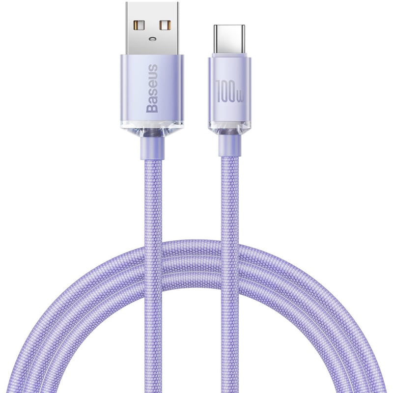 Καλώδιο δεδομένων Baseus Crystal Shine Series Usb to Usb-C 100W 1.2m - Lilac