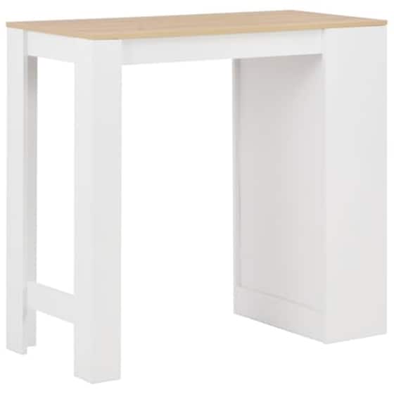 Τραπέζι Μπαρ Vidaxl Με Ράφια Λευκό 110x50x103 cm - Λευκό/Φυσικό Χρώμα image 4
