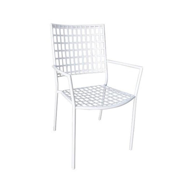 WOODWELL Πολυθρονα Μεταλλικη Ασπρη Πλάτος:57cm X Βάθος:62cm X Ύψος:89cm