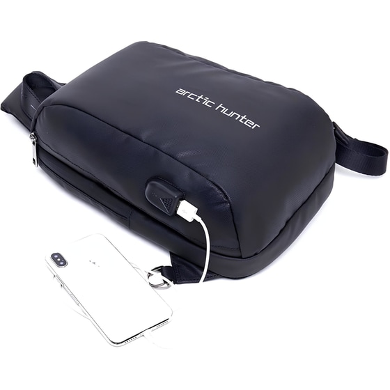 Τσαντάκι Ώμου Crossbody Arctic Hunter XB-00081-BK με Θύρα USB - 5.8lt- Μαύρο image 3