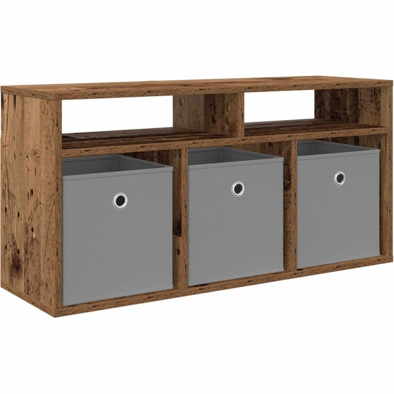 Έπιπλο Τηλεόρασης VidaXL με Συρτάρι 87 x 27,5 x 43 cm - Παλαιωμένο Ξύλο