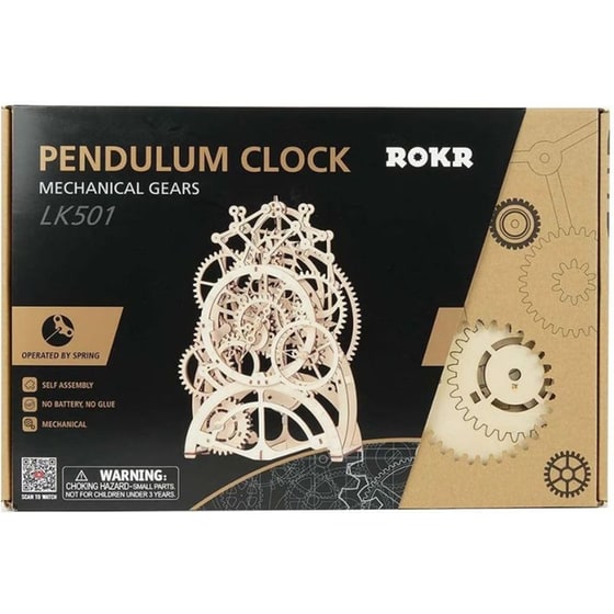 Robotime 3d Ξύλινη Κατασκευή Pendulum Clock image 0