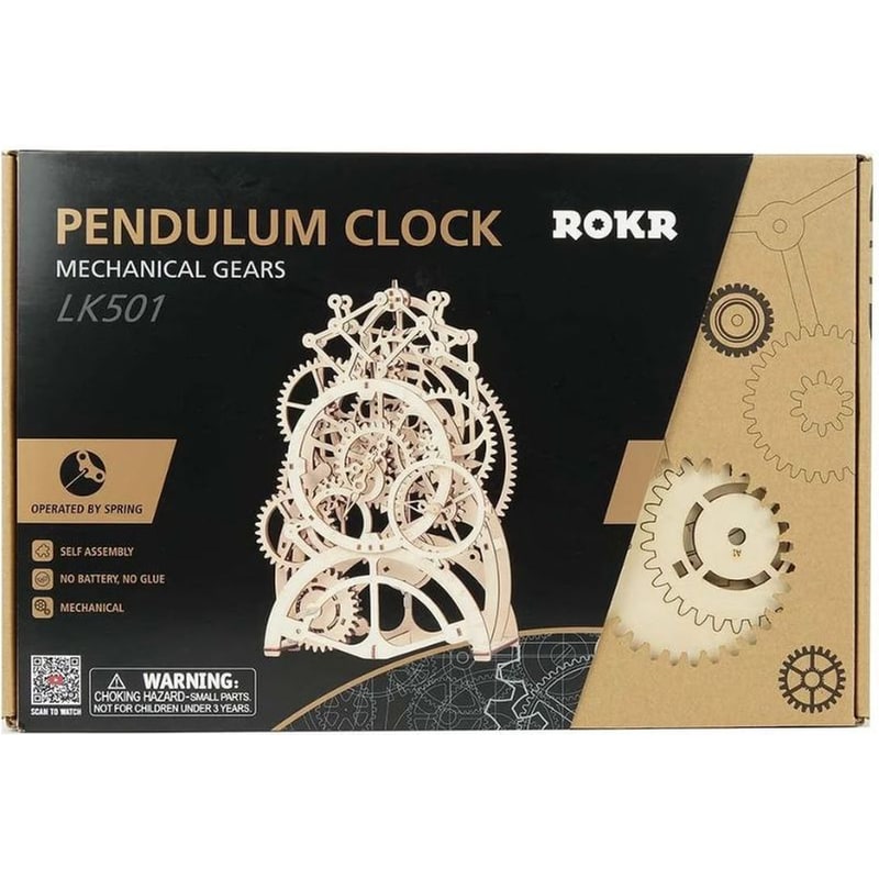 ROBOTIME Robotime 3d Ξύλινη Κατασκευή Pendulum Clock