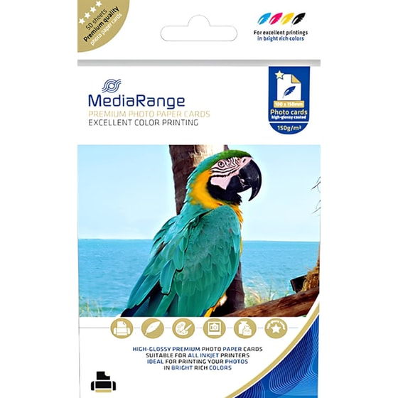 MediaRange Φωτογραφικό Χαρτί Highgloss A6 150 gr/m² για Inkjet Εκτυπωτές 50 φύλλα image 0
