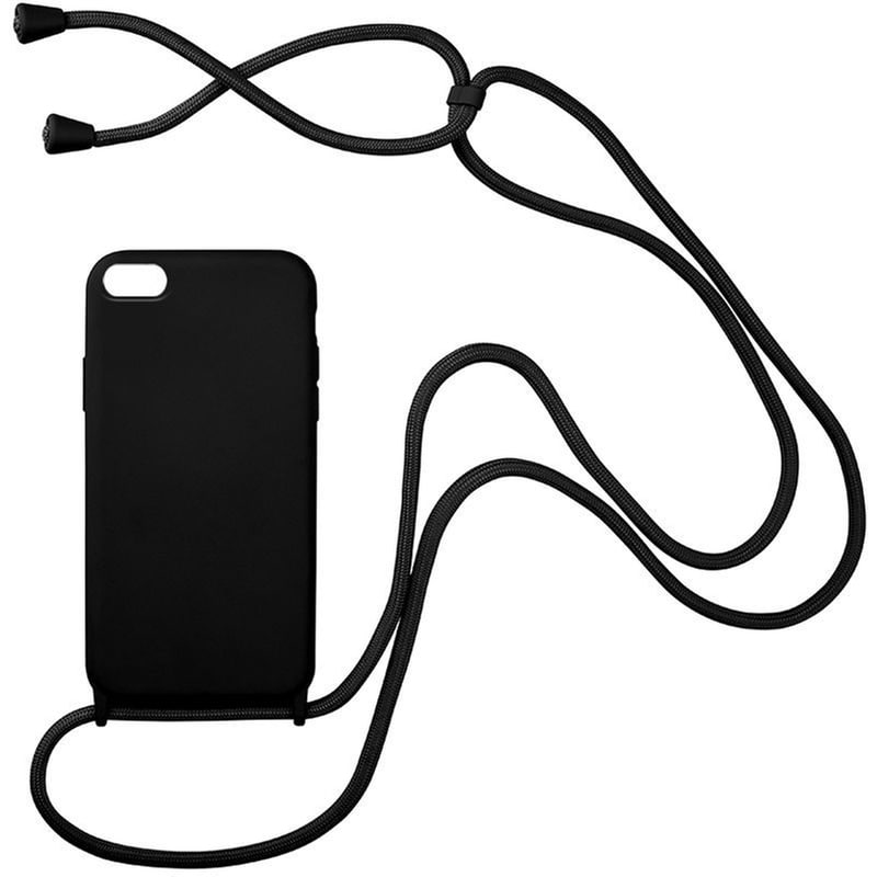 Θήκη Apple iPhone 7 / iPhone 8 / iPhone SE 2020 / iPhone SE 2022 - My Colors με Κορδόνι Carryhang - Μαύρο MRK3010894