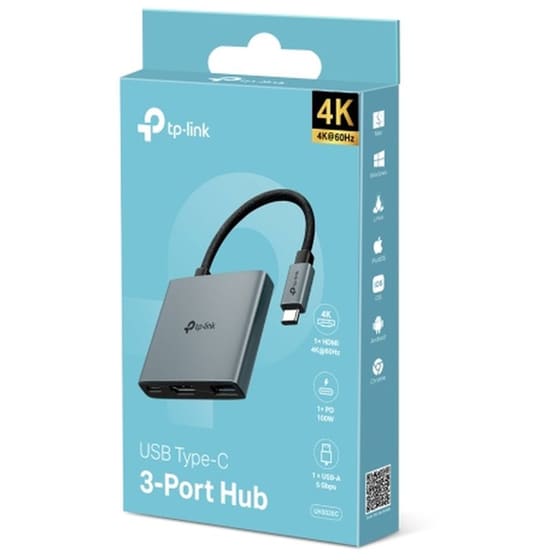 Tp-Link UH3020C USB Hub 3-Port USB-C 3-1 συμαβατό με HDMI, USB-A και USB-C image 1