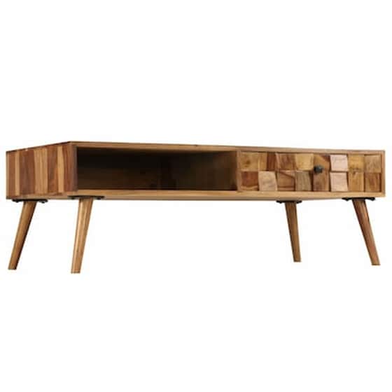 Τραπεζάκι Σαλονιού VidaXL από Μασίφ Ξύλο Sheesham 110x50x37cm - Μελί image 3