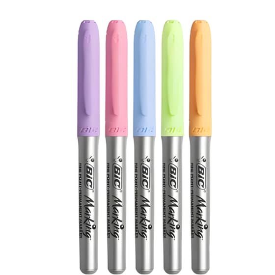 Μαρκαδόροι Ανεξίτηλοι Bic Marking Pastel 1.0 mm (5 Τεμάχια) image 2