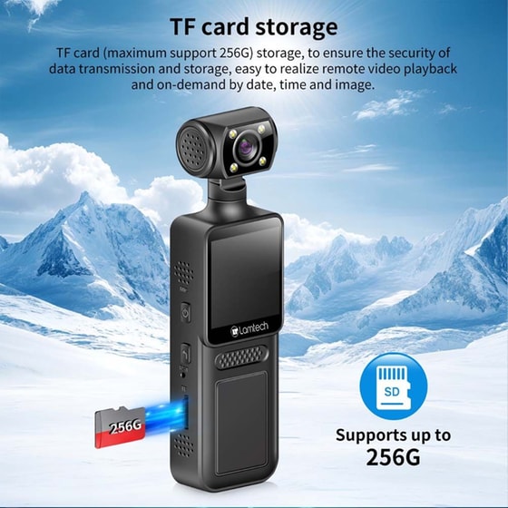 Action Camera Lamtech 180° 4K - Μαύρη image 6