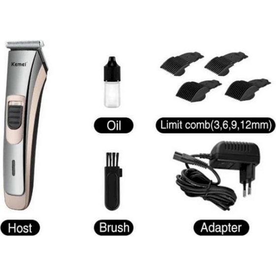 KEMEI KM-721 Κουρευτική Μηχανή Eπαναφορτιζόμενη Ασημί image 2