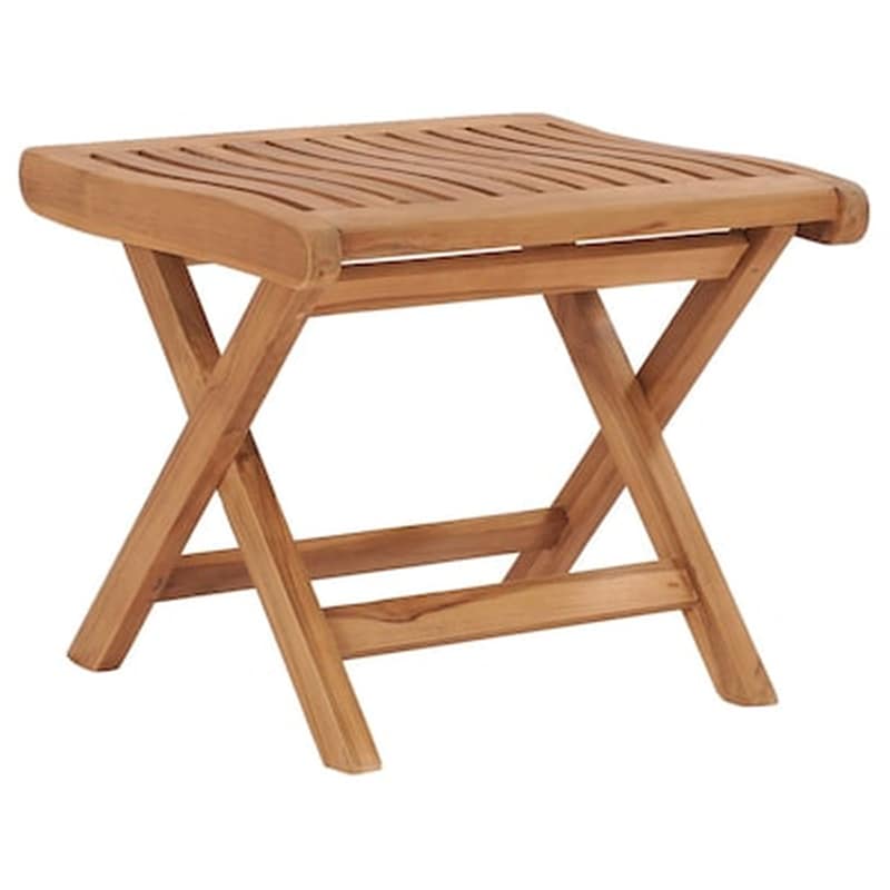 VIDAXL Υποπόδιο VidaXL Πτυσσόμενο από Μασίφ Ξύλο Teak 46.5x49x41.5 cm - Καφέ