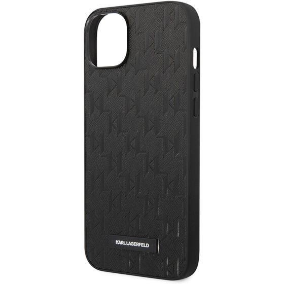 Θήκη Apple iPhone 14 Plus - Karl Lagerfeld Monogram Stripe Back Cover PU Leather Case - Black image 2