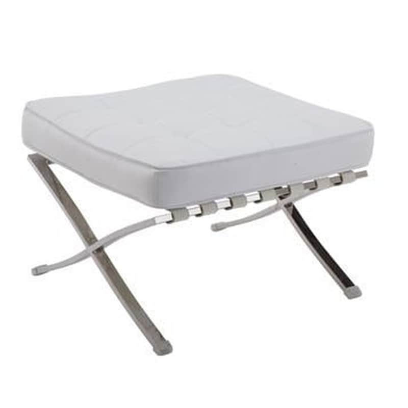 WOODWELL Σκαμπό Σαλονιού Woodwell Δερματίνη Pu - Λευκό