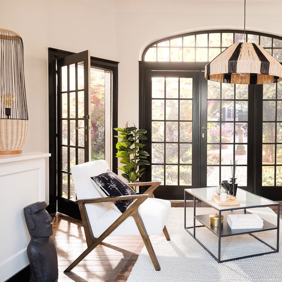 Φωτιστικό Δαπέδου Spitishop E27 Ψάθινο - Μπεζ/Μαύρο image 1