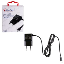 MICRO USB TRVL VL25 2500MA 1.2M BLK