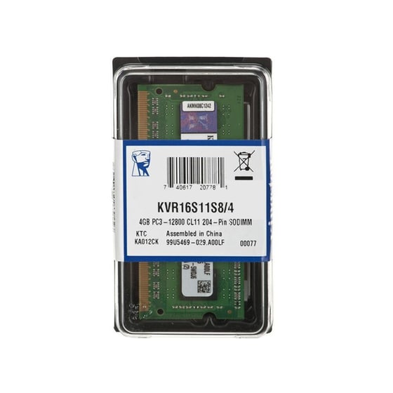 Μνήμη Ram Kingston KVR16S11S8/4 DDR3 4GB 1600MHz SO-DIMM για Laptop image 2