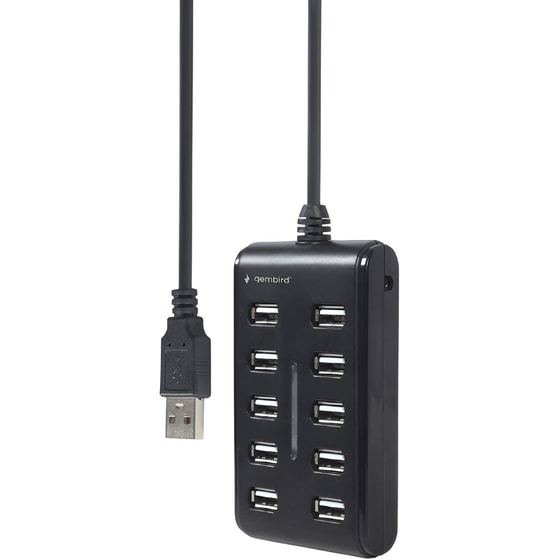 Gembird UHB-U2P10P-01 USB Hub 10-Port USB 2.0 συμβατό με USB-A image 1