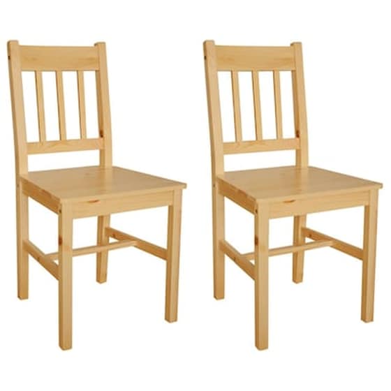 Καρέκλες Τραπεζαρίας Vidaxl από Ξύλο Πεύκου 2 Τμχ - Καφέ image 0