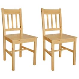 Καρέκλες Τραπεζαρίας Vidaxl από Ξύλο Πεύκου 2 Τμχ - Καφέ