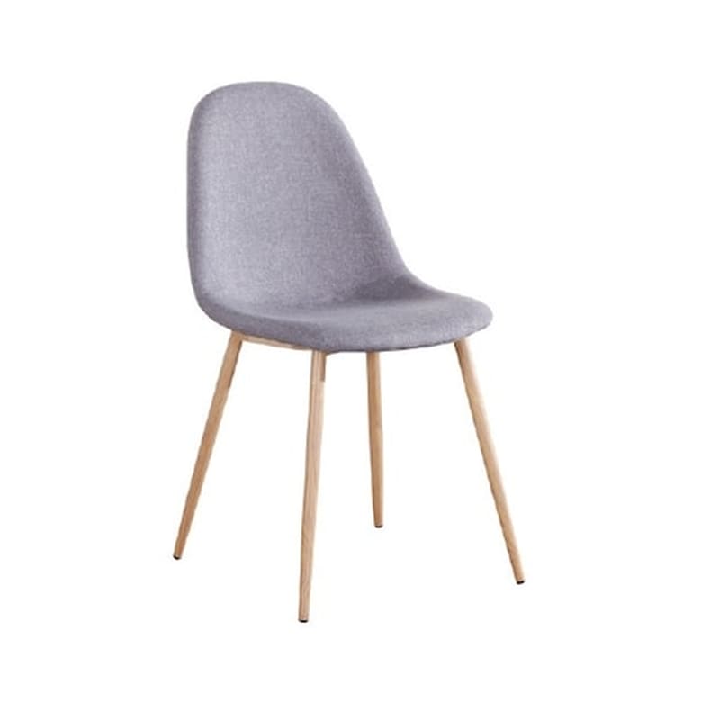 WOODWELL Καρέκλα Woodwell Υφασμάτινη Με Μεταλλικά Πόδια Σετ 4 Τμχ - Γκρι