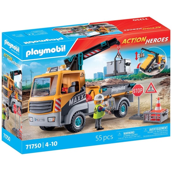 PLAYMOBIL® Φορτηγό Κατασκευών Με Γερανό (71750) image 0