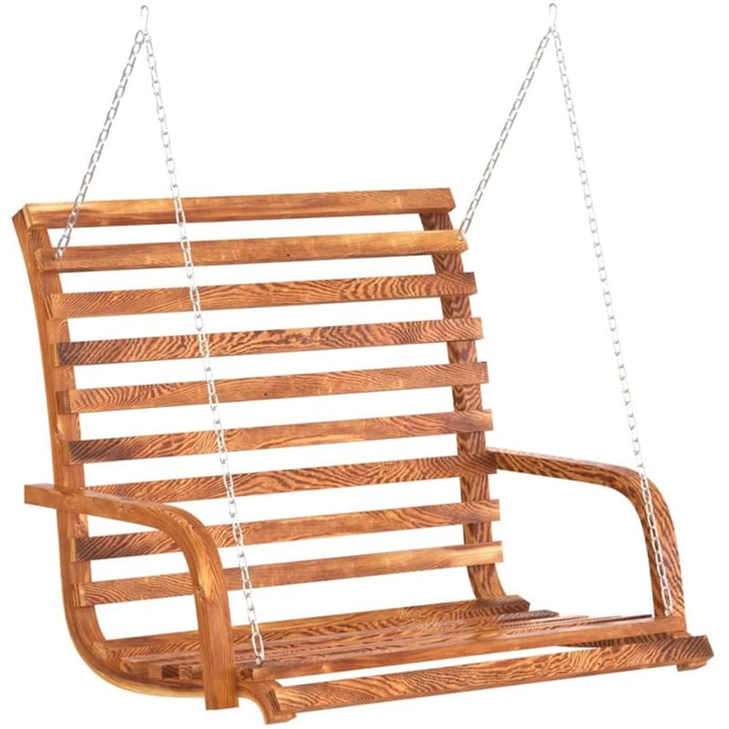 VIDAXL Παγκάκι Κούνια Κήπου Vidaxl με Σκίαστρο 198x120x205cm - Καφέ