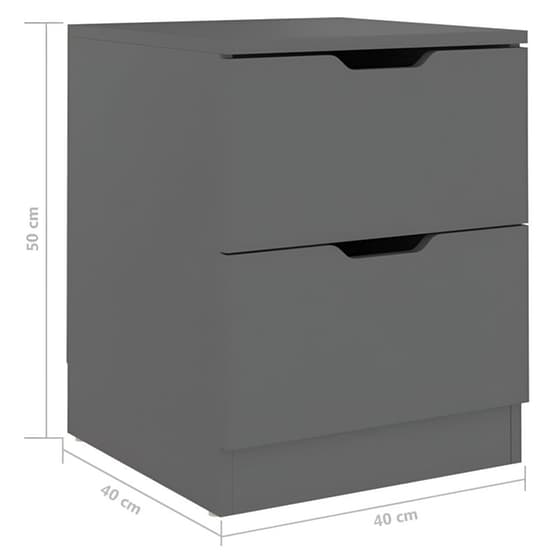 Κομοδίνο Vidaxl Από Μοριοσανίδα 2τμχ 40x40x50 cm - Γκρι image 5
