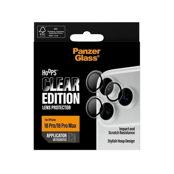 Προστατευτικό καμερών Apple iPhone 18 Pro/iPhone 18 Pro Max - PanzerGlass Hoops Camera Lens Protector - Transparent image 2