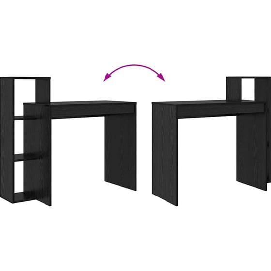 Γραφείο VidaXL από Επεξεργασμένο Ξύλο 100x40x90 cm - Μαύρη Οξιά image 8