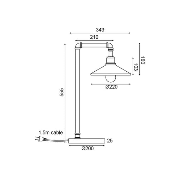 Πορτατίφ Aca Pipe Ar4171t56bg Μεταλλικό 22x34.355.5 cm - Μαύρο image 1