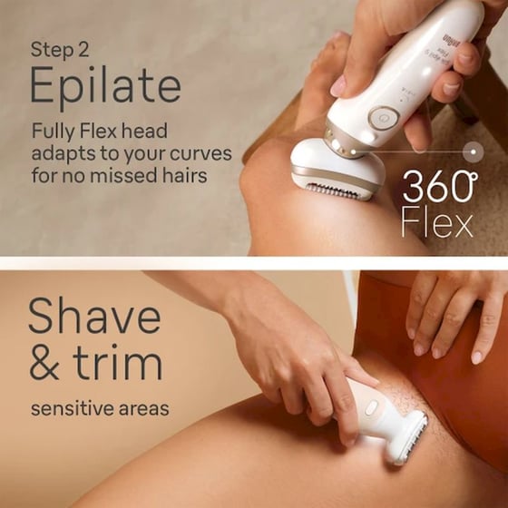 Αποτριχωτική Μηχανή BRAUN Silk-épil 9 Flex SkinSpa 9-481 3D για Υγρή & Στεγνή Χρήση image 9