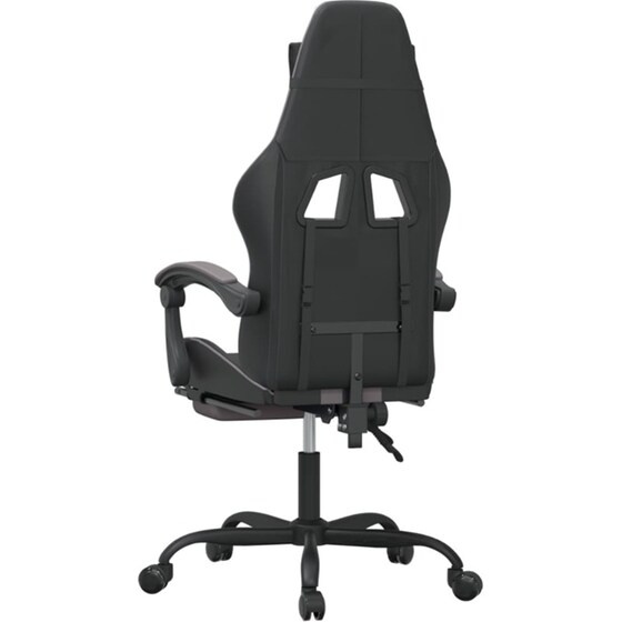 Καρέκλα Gaming VIDAXL 349535 με Υποπόδιο από Τεχνητό Δέρμα - Γκρι image 3
