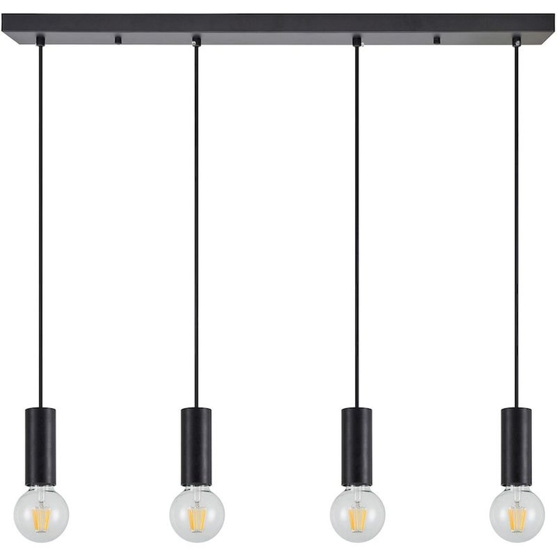 HOMELIGHTING Φωτιστικό Οροφής Πολύφωτο Homelighting Adept Tube 77-8482 Μεταλλικό - Μαύρο