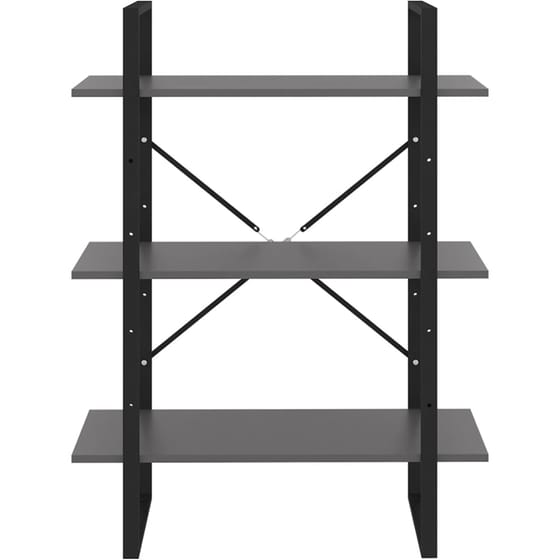 Βιβλιοθήκη VidaXL από Μοριοσανίδα 80x30x105cm - Γκρι/Μαύρο image 2