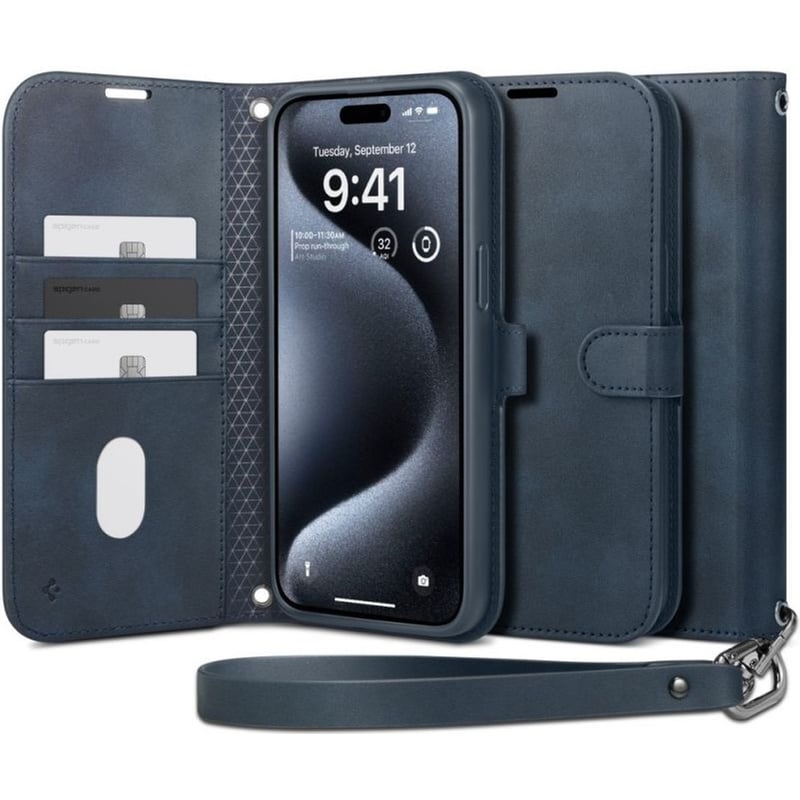 Θήκη Apple iPhone 15 Pro - Spigen Wallet S Pro - Navy