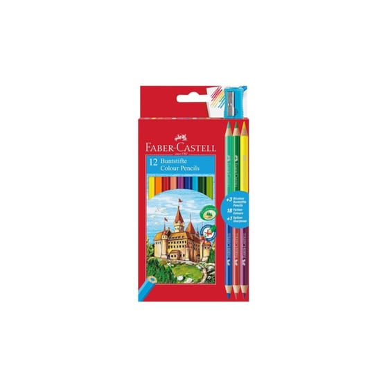 Ξυλομπογιές Faber Castell 12 Τεμάχια & Δώρο 3 Διπλές Ξυλομπογιές image 0