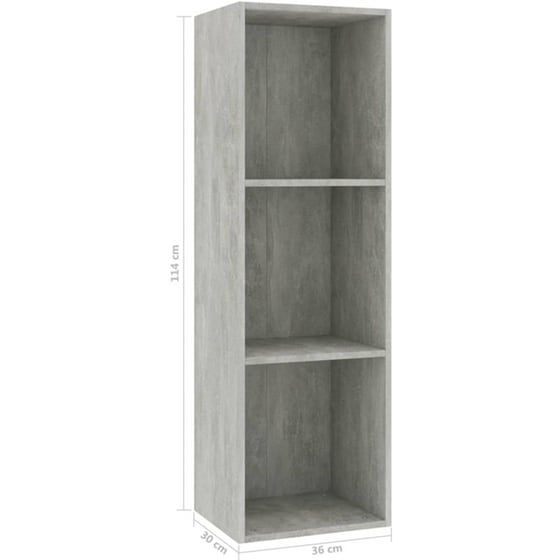 Βιβλιοθήκη VidaXL από Μοριοσανίδα  36x30x114 cm  - Γκρι image 11