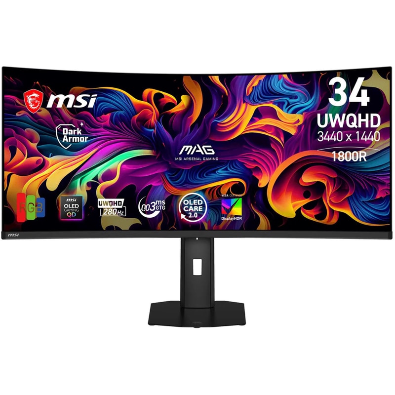 MSI MAG 341CQP X28 Gaming Monitor 34.18 UWQHD OLED Curved 280HZ 0.03ms